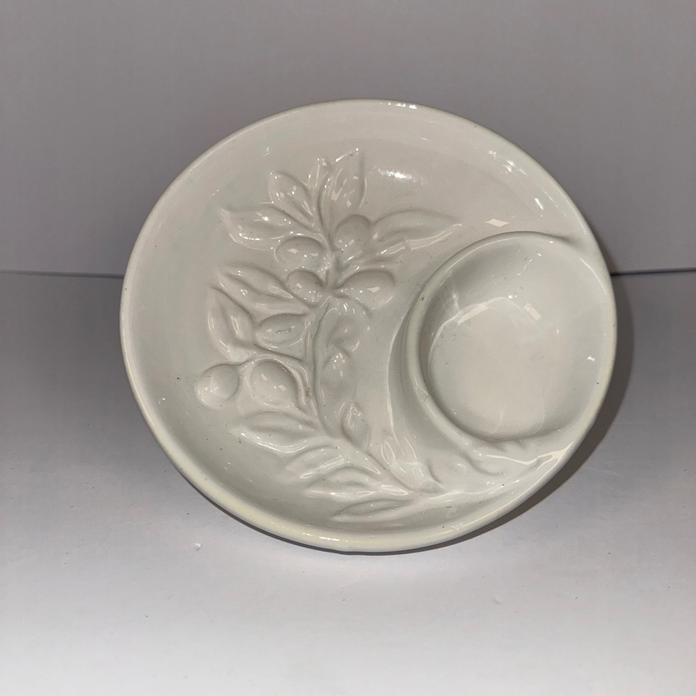 Ricchezza Ceramica Italy Olive Branch Dip Snack Appetizer‎ Plate Dish Made Italy